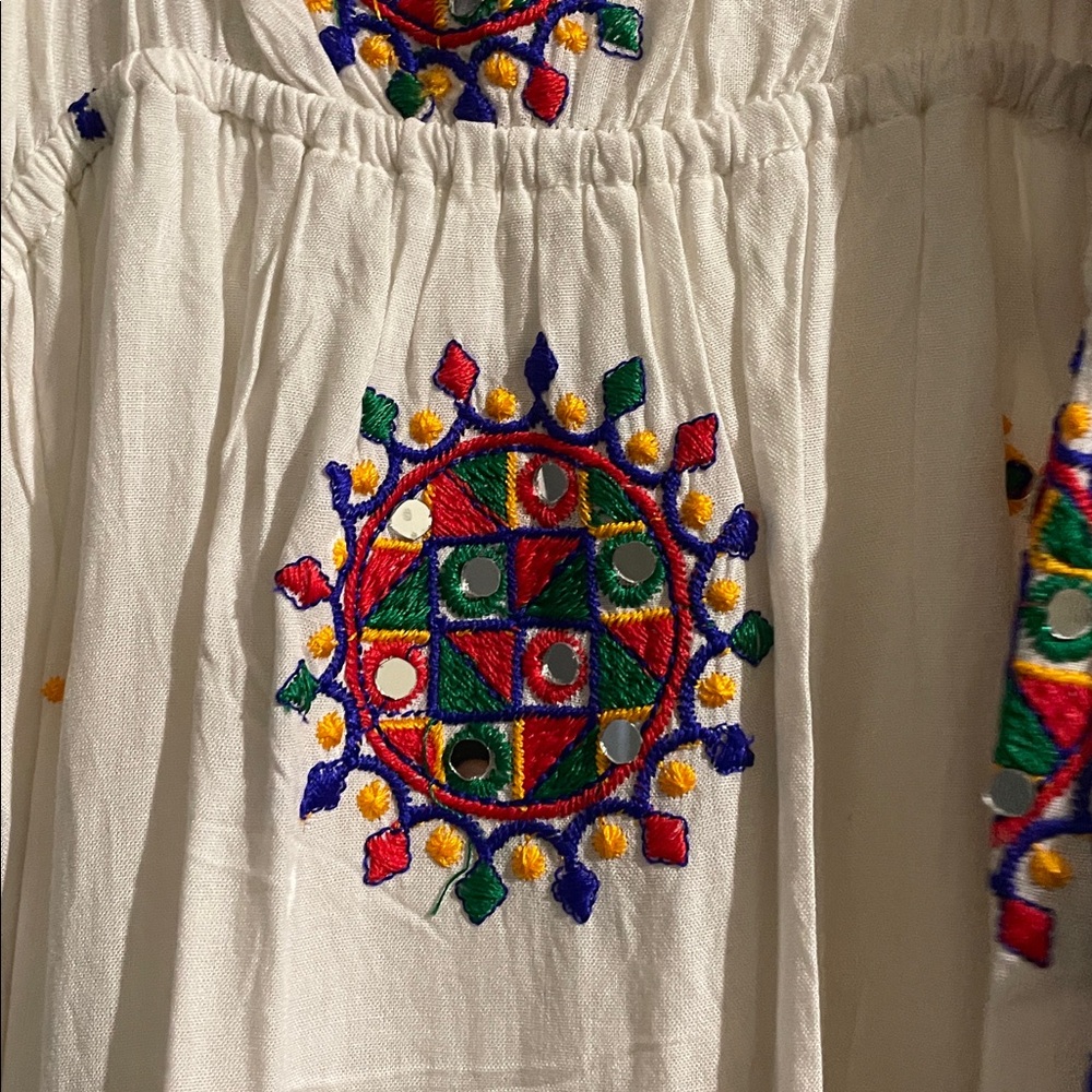 Embroidered White Maxi Dress - Picture 11 of 12